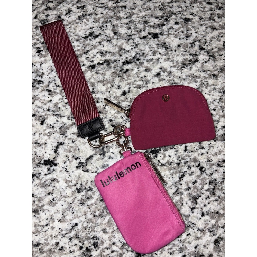 Lululemon Dual Pouch Wristlet Sonic Pink Great Condition